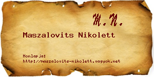 Maszalovits Nikolett névjegykártya