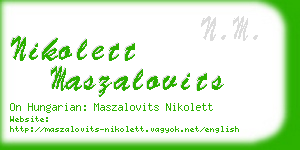 nikolett maszalovits business card